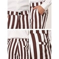 thumbnail image 6 of Unique Bargains Men's Striped Pants Business Skinny Fit Color Block Trousers 30 Brown White, 6 of 6