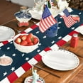 thumbnail image 5 of Mlkoz Fourth of July Decorations, America Independence Day Patriotism Table Runners 4th Of July Party Holiday Tablecloths Decorations For Kitchen Home Dining 13X72 Inches Red White And Blue Star, 5 of 6