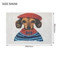 thumbnail image 4 of Yayeee Bath Rug for Bathroom Floor Non Slip Rectangle Fluffy Soft Absorbent Mat, 16"x24", Cute Dog Artist, 4 of 7