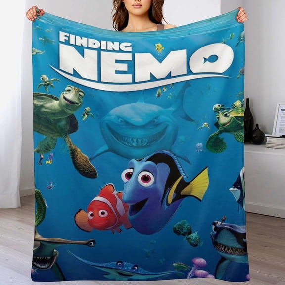 Finding Nemo Cartoon Blanket, Soft Cozy Fluffy Plush Throw Blanket for Boys Girls Young Adults, Warm Flannel Blanket for Living Room Bedroom Couch Bed 30"x40"