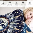 thumbnail image 3 of Nawypu Moon and Sun Throw Blanket Celestial Chair Recliner Cover Bed Spread Hippie Room Decor,Cotton Woven Sofa Couch Furniture Aesthetic Throws Yellow/Blue, 3 of 6