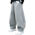 thumbnail image 2 of Miqool Boys Fall Cotton Baggy Sweatpants Loose Fit Elastic Waist Soft Wide Leg Jogger Pants for School Sports Casual Wear, 2 of 7