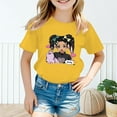 thumbnail image 2 of Toddler Girl Shirts Kid Graphic Round Neck Short Sleeved Tops Summer Casual Wear Girls' Tops, Tees Yellow 8 Years-9 Years, 2 of 5