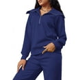 thumbnail image 5 of Lounge Sets For Women 2023 Oversized Half Zip Sweatshirt And Wide Leg Sweatpant 2 Piece Outfits Sweatsuit Tracksuit, 5 of 7