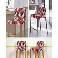thumbnail image 5 of Red Black Grey Bar Stool Covers Set of 6, Moire Modern Artwork Abstract Stretch Washable Bar Chair Covers with Backs, Removable Pub Counter Height Chair Cover for Kitchen Dining Room Cafe, 5 of 7