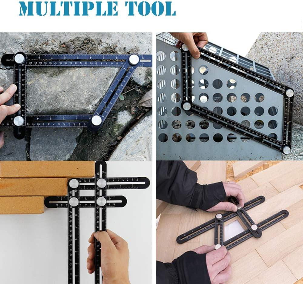 Multi Angle Template Tool Craftsmen Upgraded Premium Aluminum Alloy Universal Ruler Multi Function for Builders DIY-ers Angle Layout Measuring Ruler