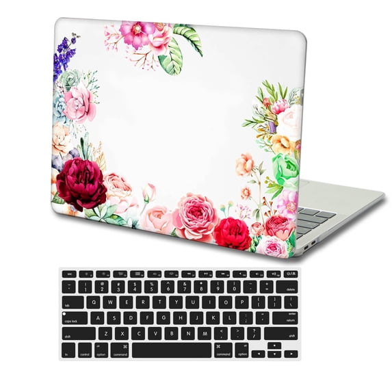 KSK KAISHEK Hard Shell Cover for MacBook Air 13.6 inchs m2 with Touch Bar Type C + Black Keyboard Cover Model: A2681 (Flowers 132_5)