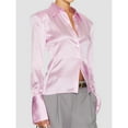 thumbnail image 4 of Camisas de Satén de Seda con Botones para Mujer, Blusas de Larga, Camisas de Mujer Rosa M, 4 of 8