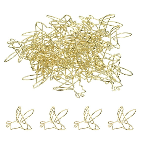 40pcs Paper Clip, Bee Shape Paper Clip Small Cute Rust-Proof Metal Strong Durable Bulk for Office Home, 38mm, Gold