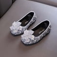 thumbnail image 6 of SGFCWSX Girls Ballet Flats Kids Sparkly Rhinestone Pearl Bow Wedding Party Flower Girl Shoes Silver Size 9.5 Toddler, 6 of 10