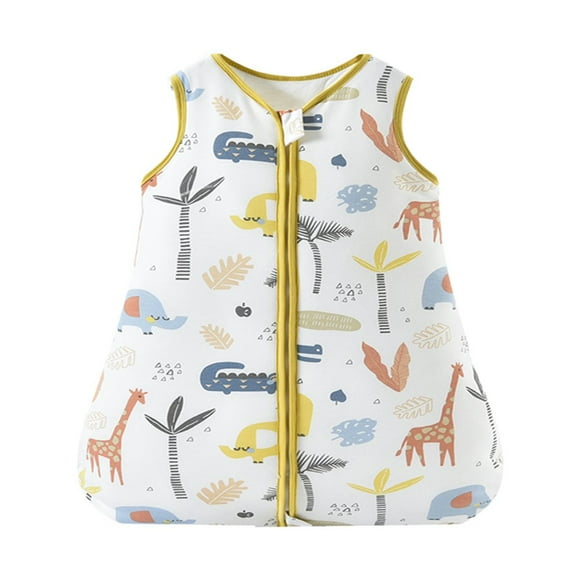 Sleeping Bag for Infant Baby Girls Boys Cute Cartoon Printed Sleeveless Zipper Wearable Blanket Soft Pajamas Sets Sleepwear A 0-6 Months