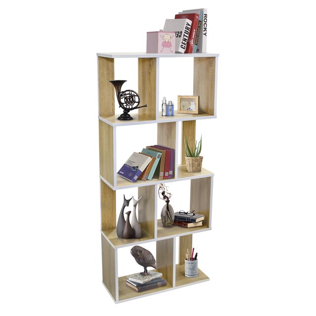 Librero Minimalista Relan 5 Niveles Beige y Blanco