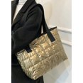 thumbnail image 2 of LHSHID Women Retro Nylon Tote Hanbag Large Quilted Cotton Down Hobo Shoulder Bag Purse, 2 of 3