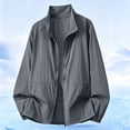 thumbnail image 2 of Annhoo Zip Up Jackets for Men Long Sleeve Stand Collar Lightweight Outerwear with Pockets Casual Running Jackets, 2 of 8