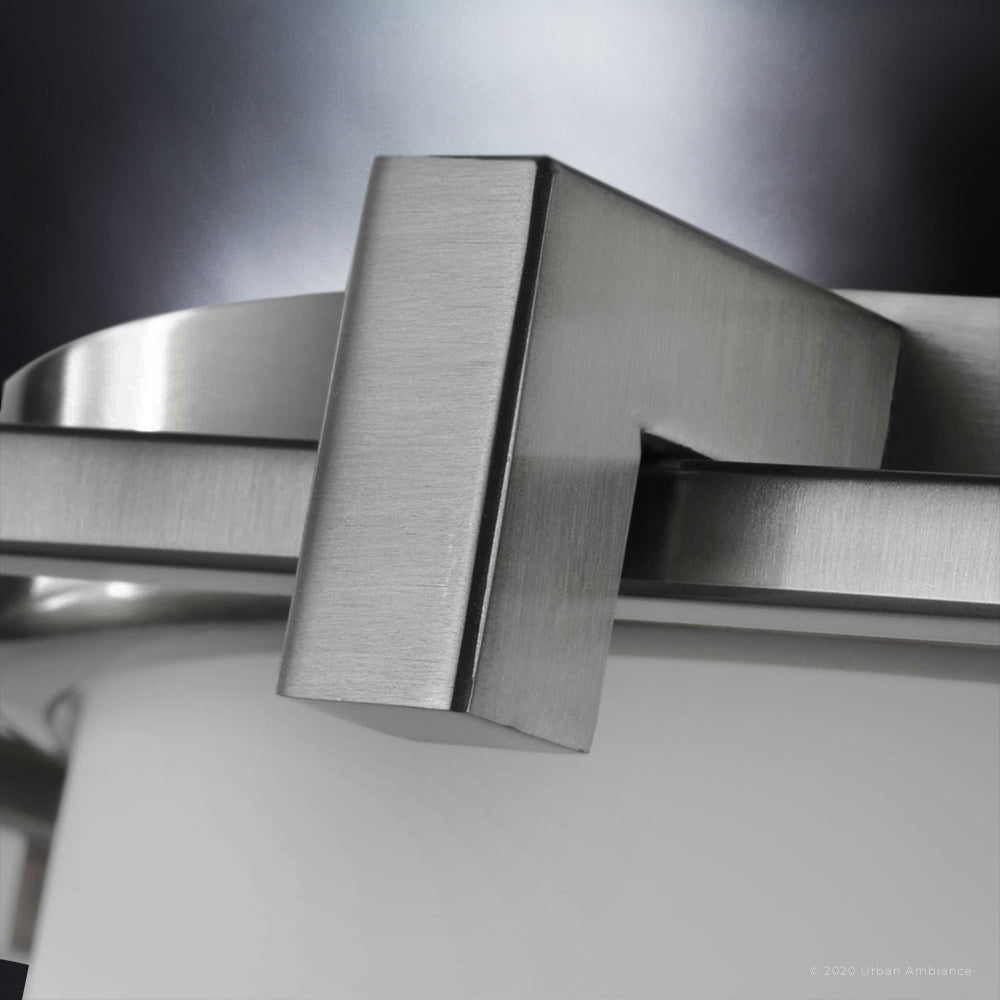 Luxury Minimalist Indoor Ceiling Light, 5.5''H x 15.375''W, with Modern Style Elements, Urban Loft Design, Brushed Nickel Finish and Etched Opal, UHP3150