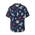 thumbnail image 2 of Xecao offers the Sea Creatures for Men's Casual Short-sleeved Shirt, a button-up collared shirt with a pocket, perfect for beach vacations and yacht travel in the Large size., 2 of 7