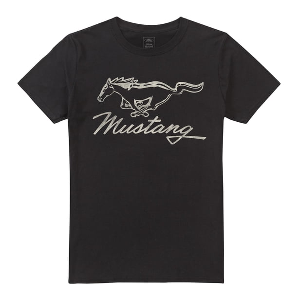 Ford - Camiseta Mustang Insignia para Hombre (Negro)
