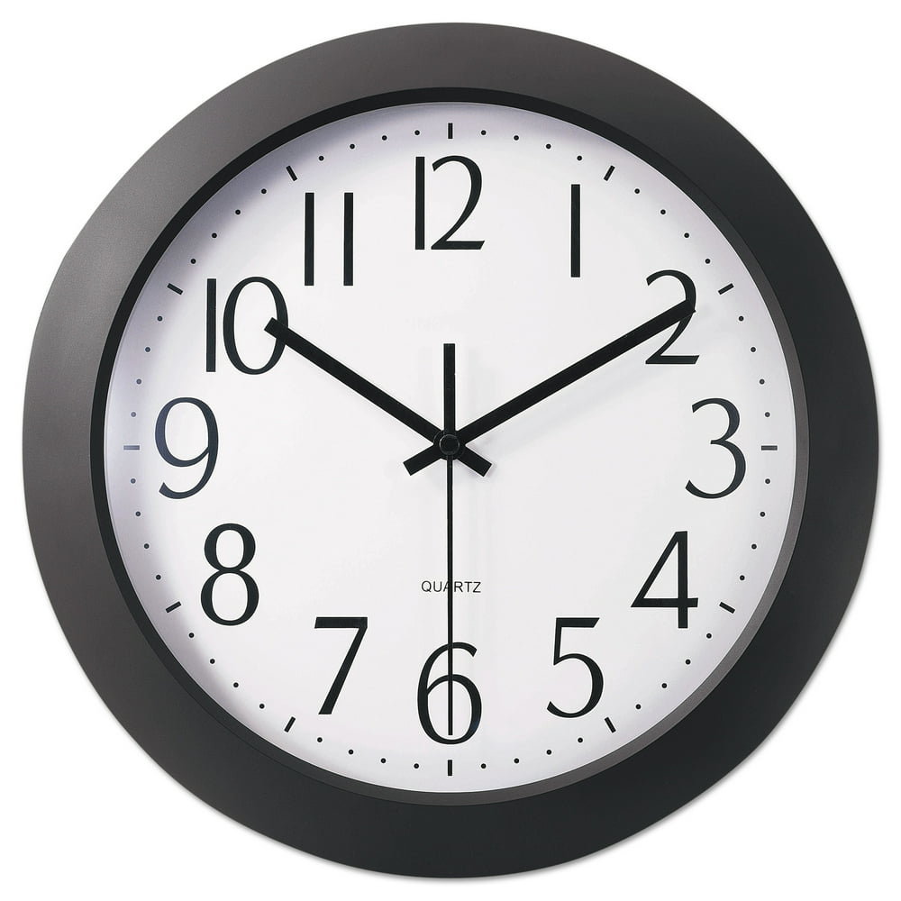 Universal Whisper Quiet Clock, 12", Black UNV10451