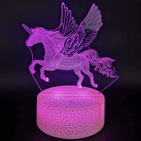 YSITIAN Night Light lamp for Kids, 3D LED Light Unicorn 16 Colors Change with Touch and Remote Control Holiday and Birthday Gifts for Children J1116-70