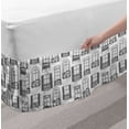 thumbnail image 2 of Geometric Bed Skirt, Apartment Building Urban Architecture European Windows City Town Illustration, Elastic Bedskirt Dust Ruffle Wrap Around for Bedding Decor, 4 Sizes, Grey White, by Ambesonne, 2 of 2