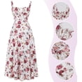 thumbnail image 3 of Women's Floral Corset Dress Formal Cocktail Dresses Going Out Casual Sundress Split Thigh Spaghetti Strap Vintage Dress, 3 of 10