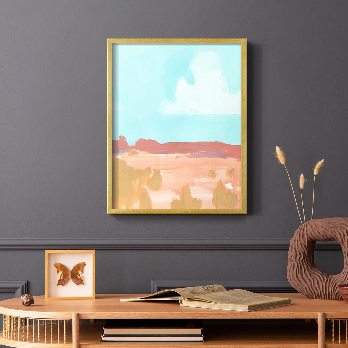 Wide Open Spaces I Framed Print in Gold Solid Wood 22 x 28 Framed Print