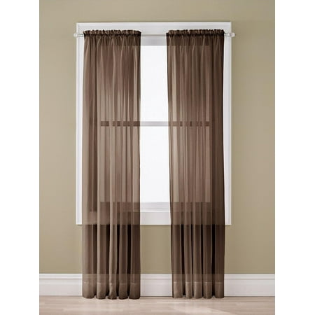 Gorgeous Home 1pc Brown Chocolate Solid Soft Voile Sheer Window Gorgeous Home 1pc Brown Chocolate Solid Soft Voile Sheer Window Curtain Panels Ds 54 Wide