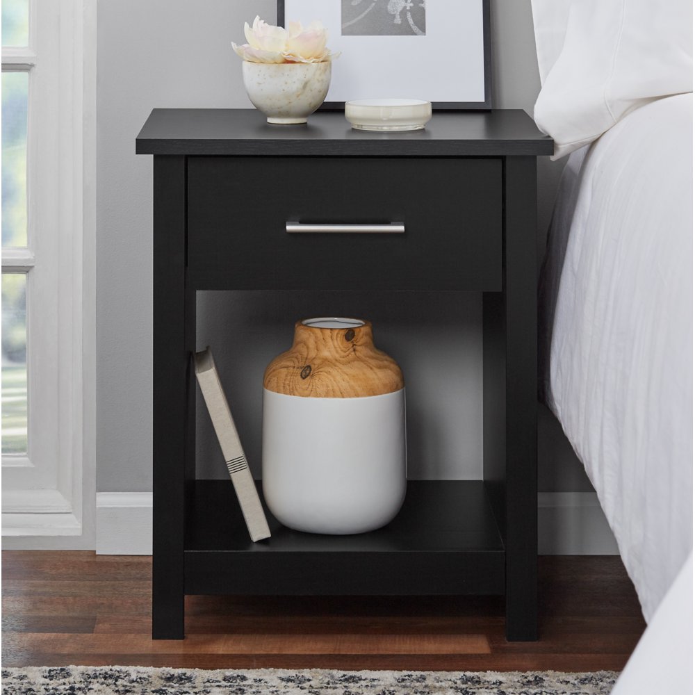 Mainstays Hillside Nightstand, Blackwood Finish