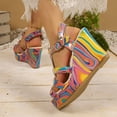 thumbnail image 6 of Dakaela Women's Wedge Sandals Comfortable Open Toe Platform Casual Dressy Summer Dress Shoes with Elastic Ankle Strap Size 6-9 Orange, 6 of 8
