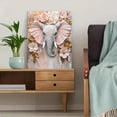 thumbnail image 5 of Elegant Elephant with Flowers Canvas Art Print， Perfect for Living Room， Bedroom， Bathroom， Office， and Hallway Decoration, 5 of 8