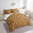 thumbnail image 2 of Castle Fairy Teens Animal Giraffe Print 7-Piece Twin Bedding,Wildlife Spot Bedding Comforter Set,Rust Coffee,Reversible, 2 of 7