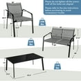thumbnail image 4 of Costway 4 PCS Patio Furniture Set Loveseat Sofas Armrest Glass Table Deck Grey, 4 of 10