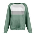 thumbnail image 4 of Antinious Sweatshirt for Women Solid Long Sleeve Crewneck Pocketed Pullover Going Out Tops, Sweatshirt for Women,Tops for Women Trendy,Green,XL, 4 of 5