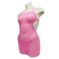 thumbnail image 3 of 2 PC Crisscross Back Lace Mini Dress with G-String - White, 3 of 6