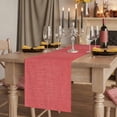 thumbnail image 2 of Vintage Coral Red Burlap Cotton Table Runner 13x90 Inches Long, Farmhouse Retro Solid Color Linen Texture Farmhouse Table Runners, Outdoor Dining Tablecloths Decor for Baby Shower/Party/Wedding, 2 of 8
