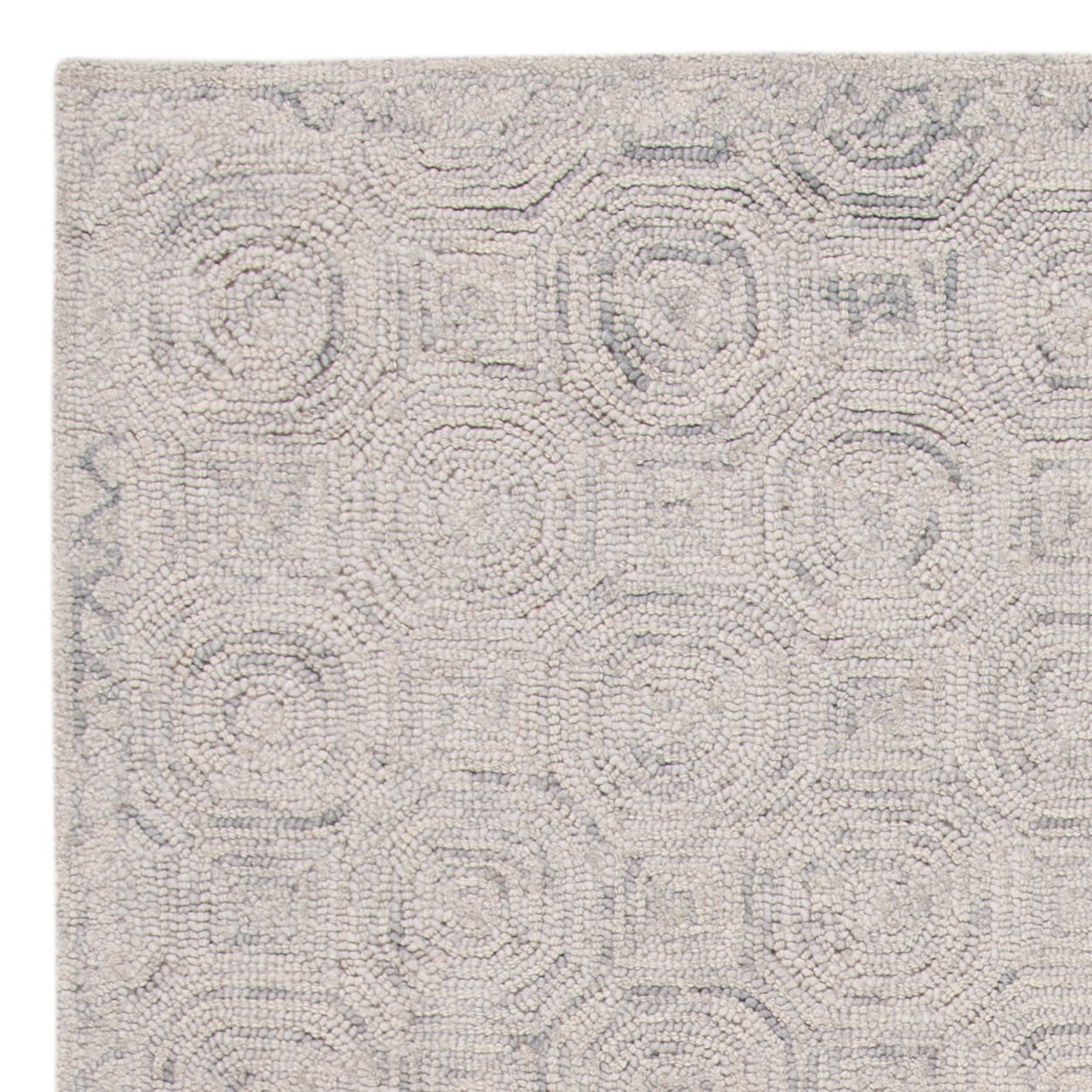 SAFAVIEH Micro-Loop Constantine Geometric Wool Area Rug, Silver/Grey, 4' x 6'