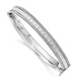 thumbnail image 1 of Sterling Silver With Glitter Hinged Bangle (Weight: 9.83 Grams, Length: Inches), 1 of 1