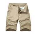 thumbnail image 2 of Lenago Solid Cargo Shorts for Men Functional Pockets Elastic Waist Mens Cargo Short Pants Comfortable Summer Shorts Golf Workout Office Wear Simple Basic Essentials, 2 of 8