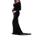 thumbnail image 4 of Vedolay Maternity Clothes for Women Female Long Sleeve Knee-Length Maternity Dress Pregnancy Clothes Dresses for Pictures Black,XL, 4 of 5