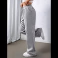 thumbnail image 4 of Pantalones Deportivos Holgados de Otoño para Mujer, de Pierna y Rectos, con Forro . Gris XL, 4 of 6