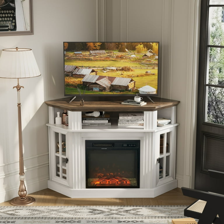 Homall Corner Fireplace TV Stand Modern Farmhouse TV Stand with Electric Fireplace for TVs up to 50