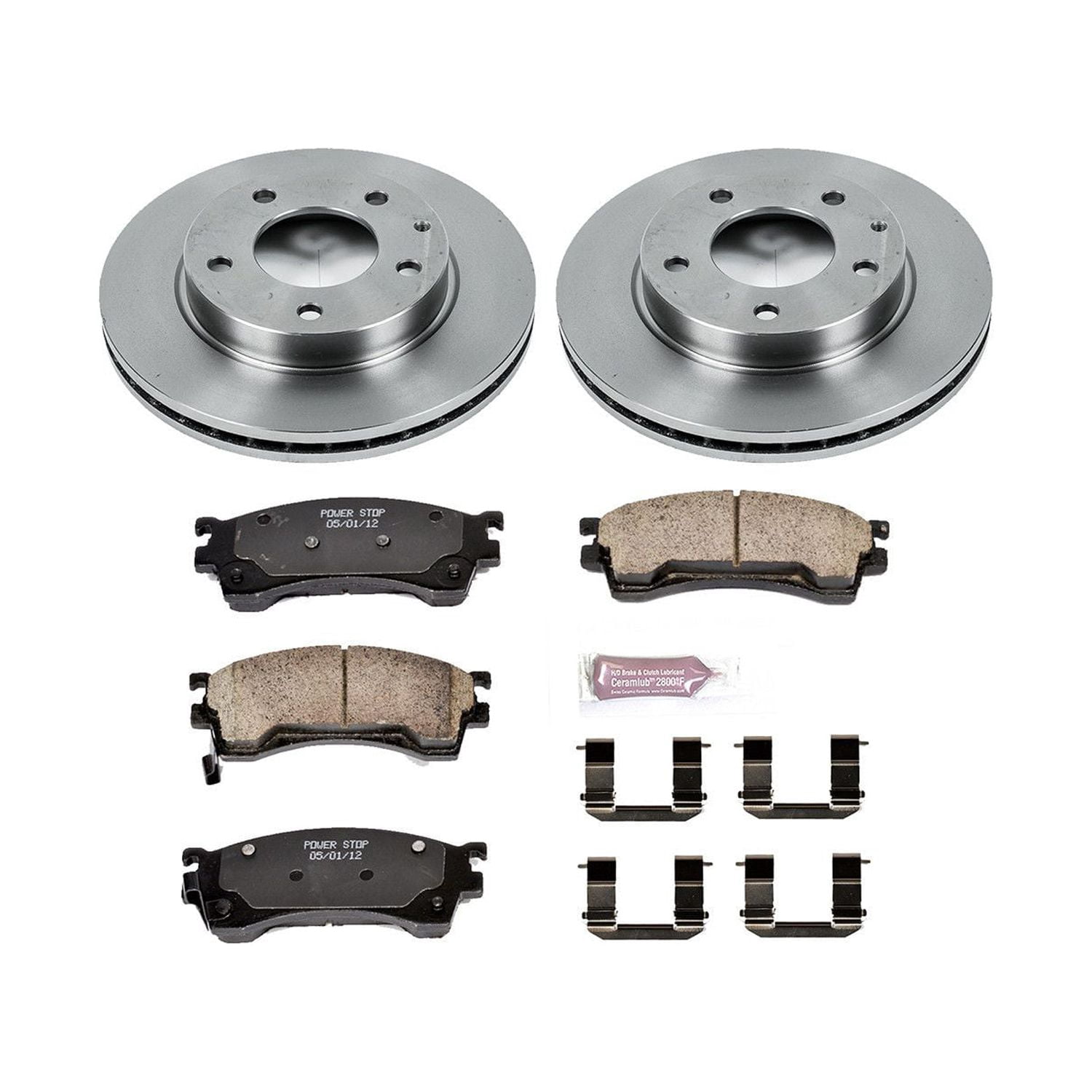 Power Stop Front Stock Replacement Brake Pad and Rotor Kit KOE782 Fits 2002 Mazda 626