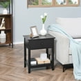 thumbnail image 6 of HOMCOM Modern Side Table, End Table with Drawer and Storage Shelf for Living Room, Black, 6 of 9