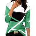 thumbnail image 1 of FAIWAD Women's Color Block Geometric Patchwork Print Tops Long Sleeve Round Neck Spring Pullover Blouses, 1 of 3