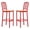Red, variant on Linon Badden Commercial Grade Wood Seat Steel Frame Barstools Set of 2 in Silver