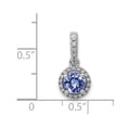 thumbnail image 4 of Real 14kt White Gold .69 Tanzanite and Halo Diamond Pendant; for Adults and Teens; for Women and Men, 4 of 4