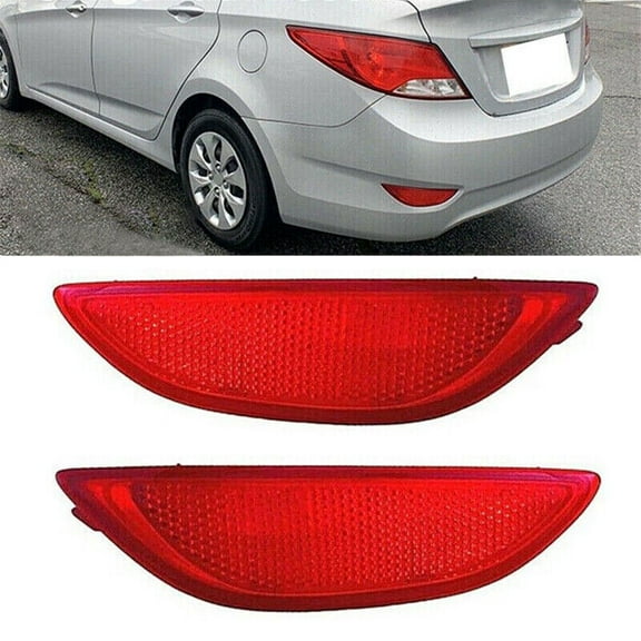 Bumper Reflector Set Fit For for Hyundai Accent 2012-2017 Rear Left & Right Side