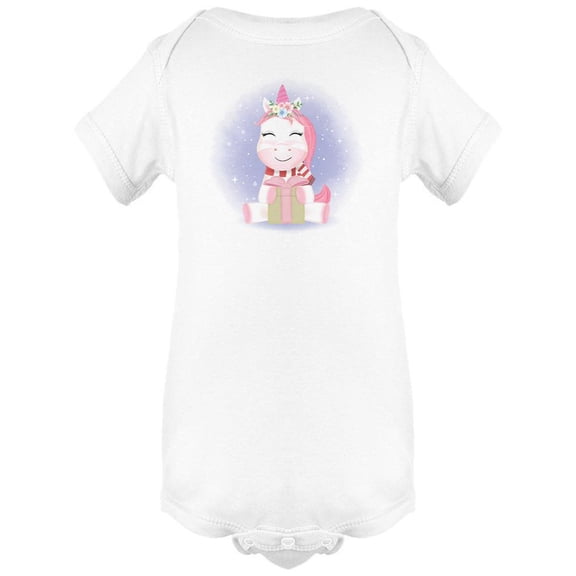 Cute Baby Unicorn And Gift Box Bodysuit Infant -Image by Shutterstock, 6 Months
