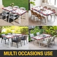 thumbnail image 5 of Independence Day Table Cloths for 8 Foot Rectangle Tables, Gnomes American Flag Red Blue Flowers Patio Waterproof Elastic Fitted Tablecloths, Washable Rectangular Table Cover for Camping, 5 of 8