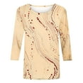 thumbnail image 4 of Sweatshirts Under $5 ! Yrmaups Women Floral Summer Fall Tops 3/4 Length Sleeve Shirts Fashion Blouses Tunics Beach Vacation Clothes Plus Size Vintage Floral Print Casual Elegant Lightweight Tops, 4 of 9